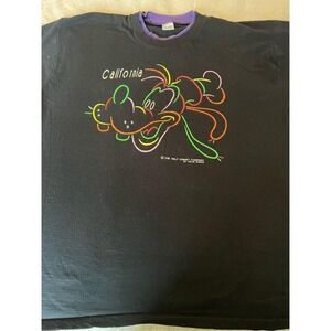 Vintage 80S 90S Disney Black And‎ Purple goofy T-shirt Size XL